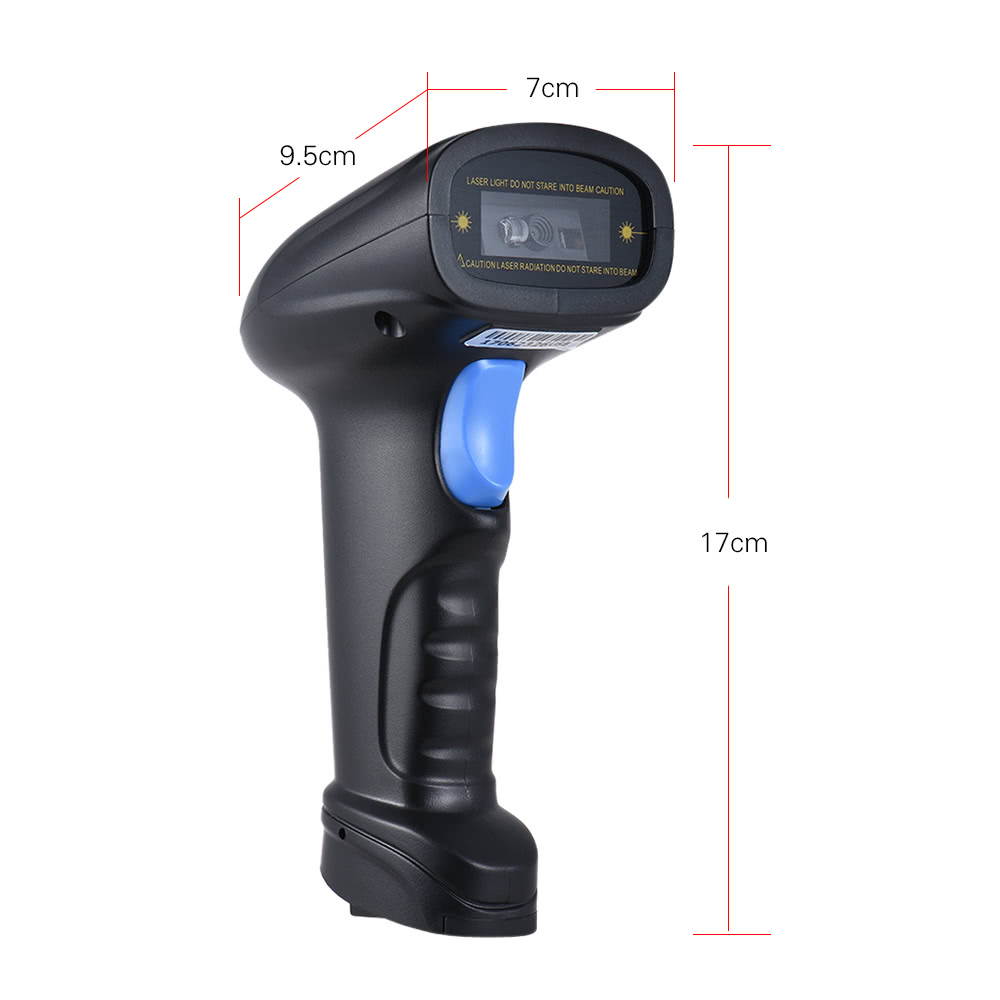 Handheld 2.4G Wireless 1D/2D/QR Barcode Scanner Bar Code Reader with USB Receiver 2100 Code Storage Capacity for POS PC Android IOS