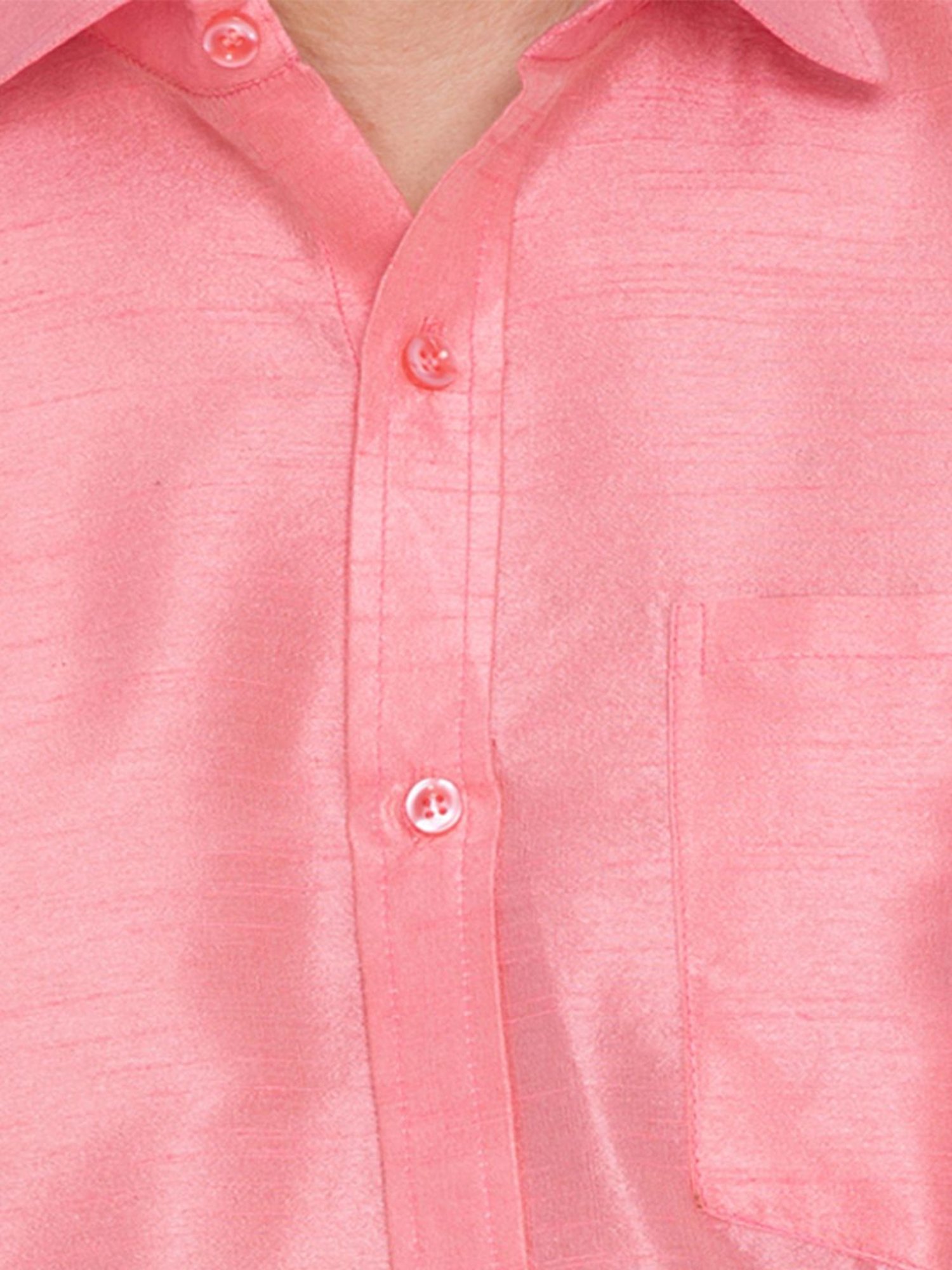 VASTRAMAY Pink Straight Fit Self Pattern Shirt