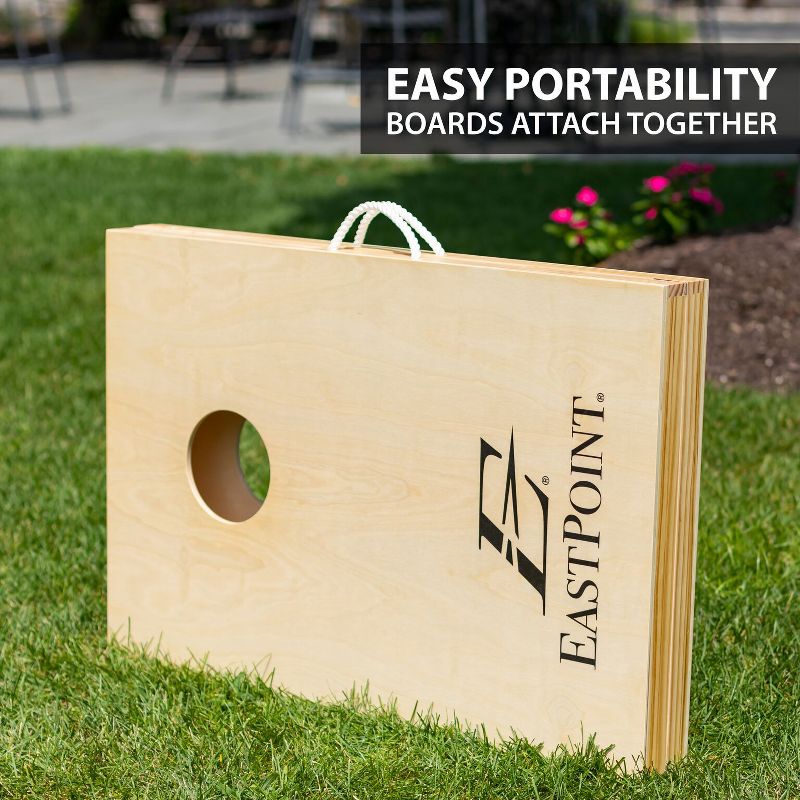EastPoint Sports Solid Wood Bean Bag Toss Cornhole Yard Game Board Set with Bags