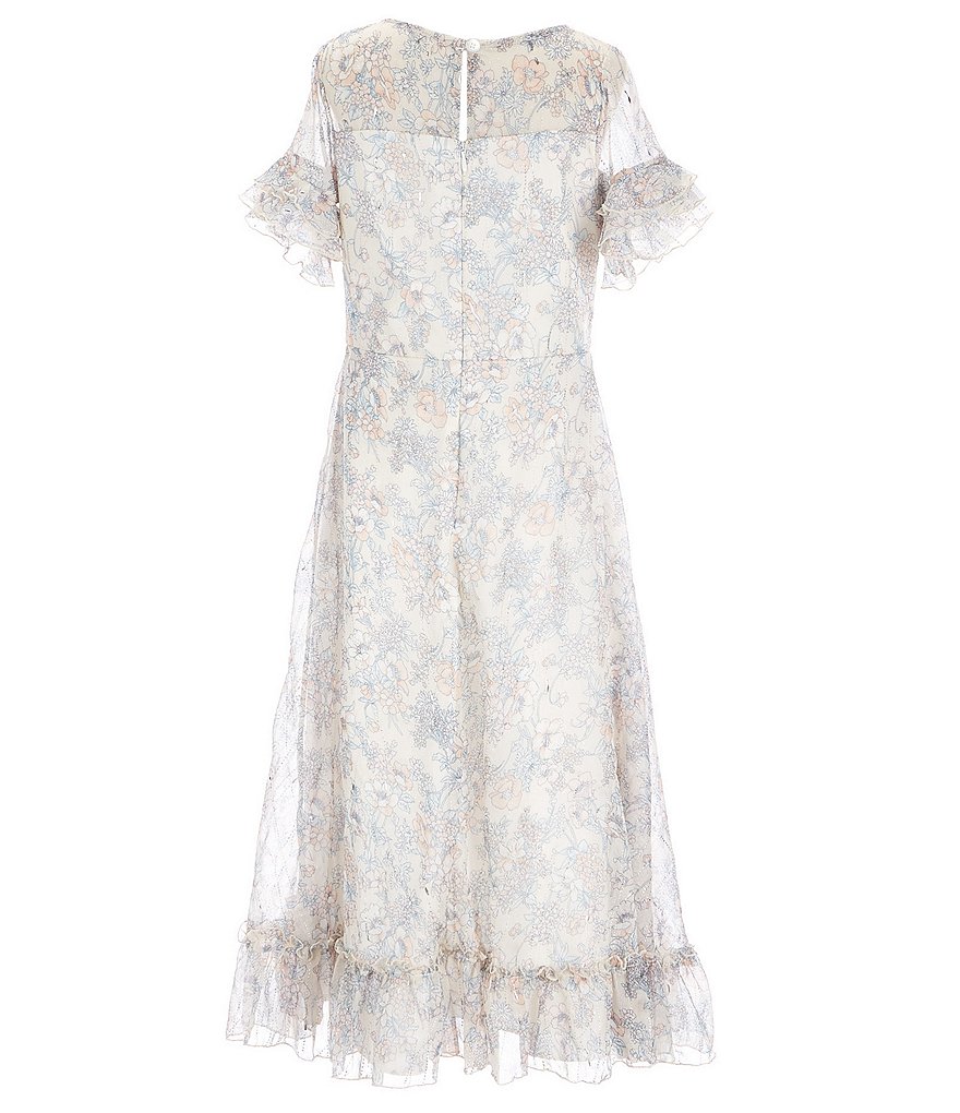 Pippa & Julie Big Girls 7-16 Floral-Printed Chiffon Midi Dress