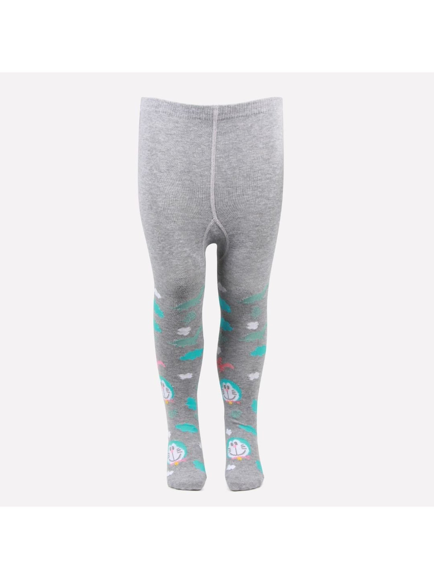 Bonjour Boys Light Grey Doraemon Print Tights