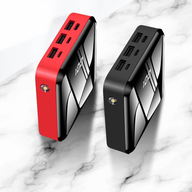 New Arrival Mini qi power bank External Battery Charger 2000000mAh powerbank 3USB Charger with lcd and led power bank