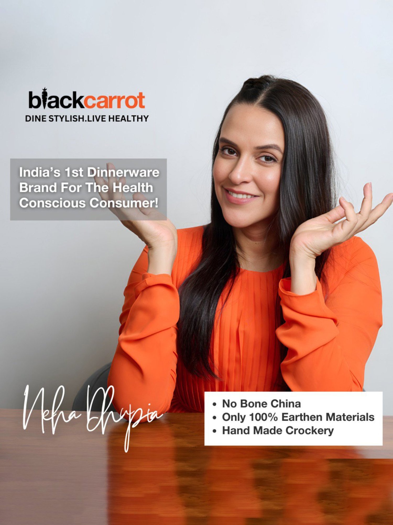 BlackCarrot Black Ceramic Serving Bowl