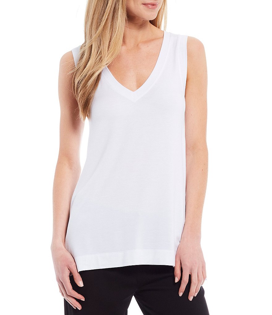 Liverpool Los Angeles Sleeveless V-Neck Knit Jersey Tee