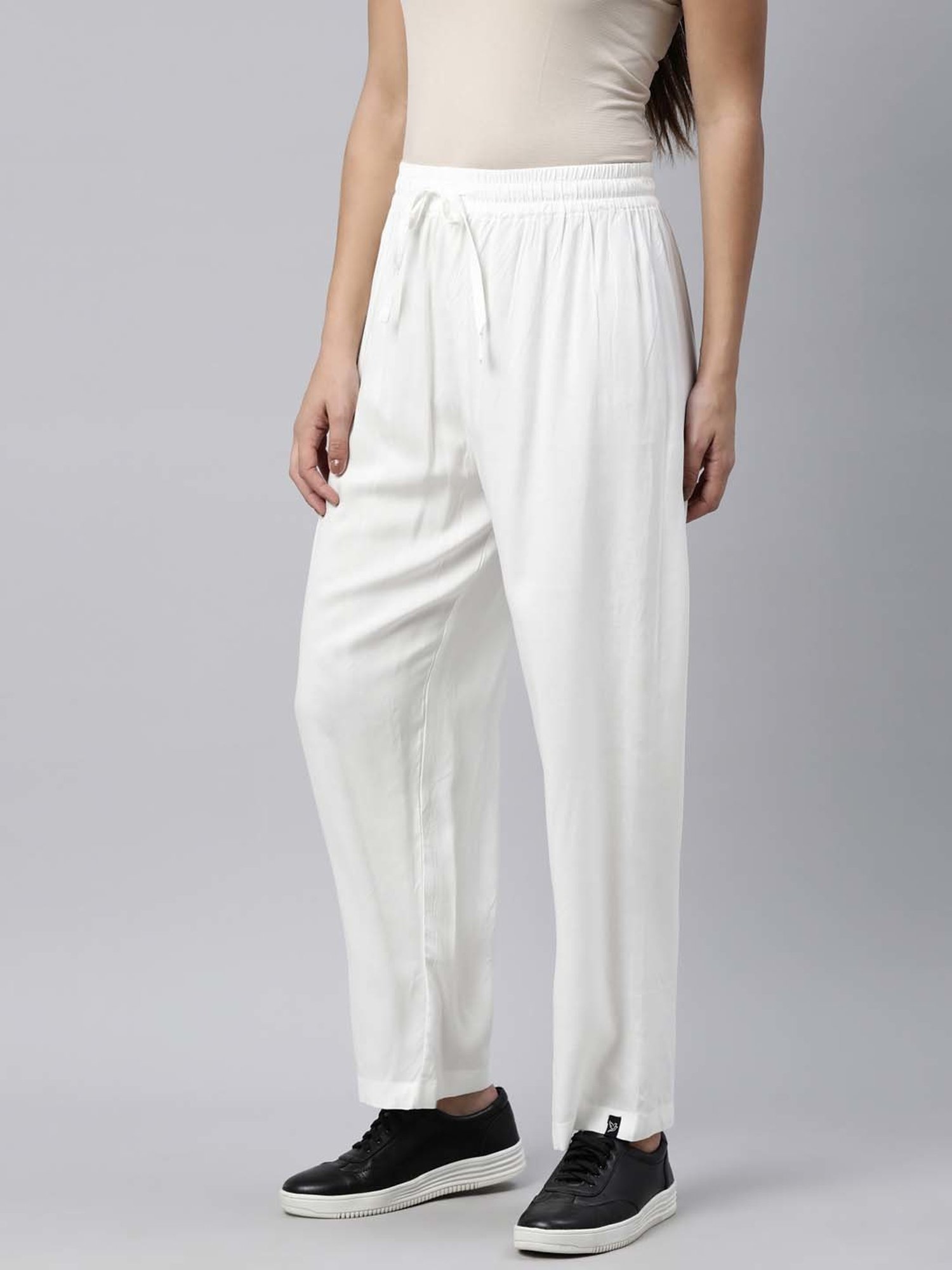 TWIN BIRDS White & Grey Regular Fit Pants - Set Of 2