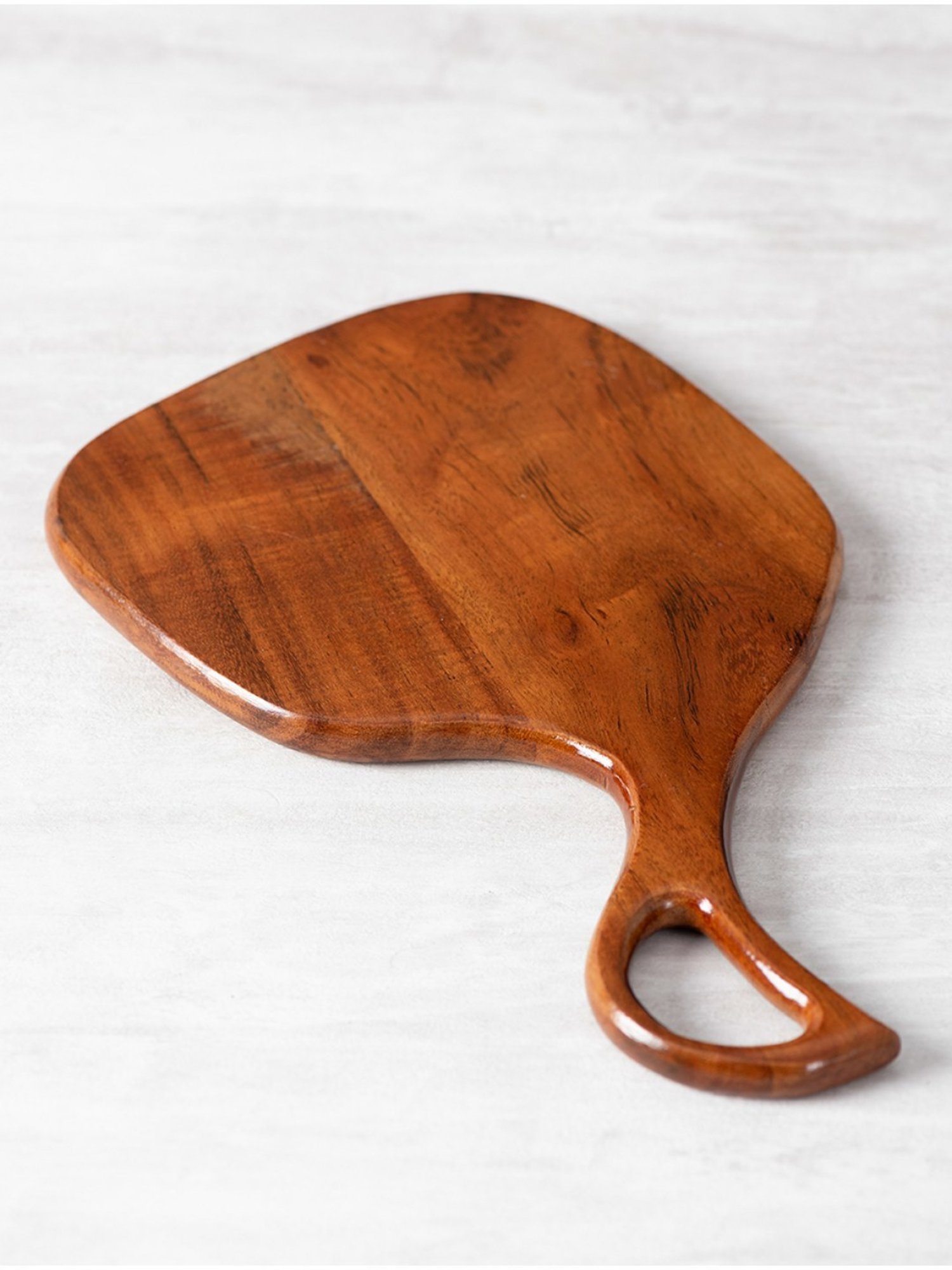 Nestroots Serving Platter Cheese Snack Pizza Wooden Round Serving Tray with Handle Cheese Board