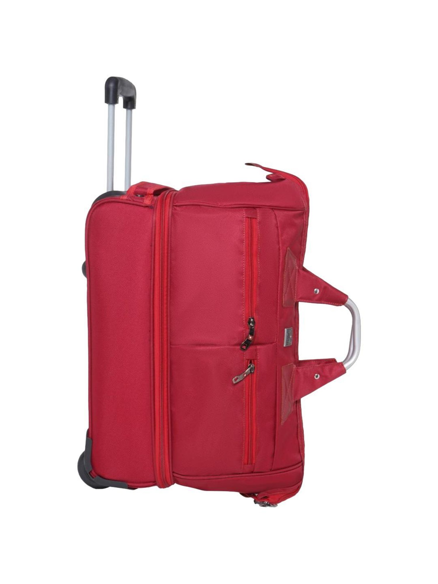 Swiss Military Maroon Polyester Solid Duffle Trolley Bag