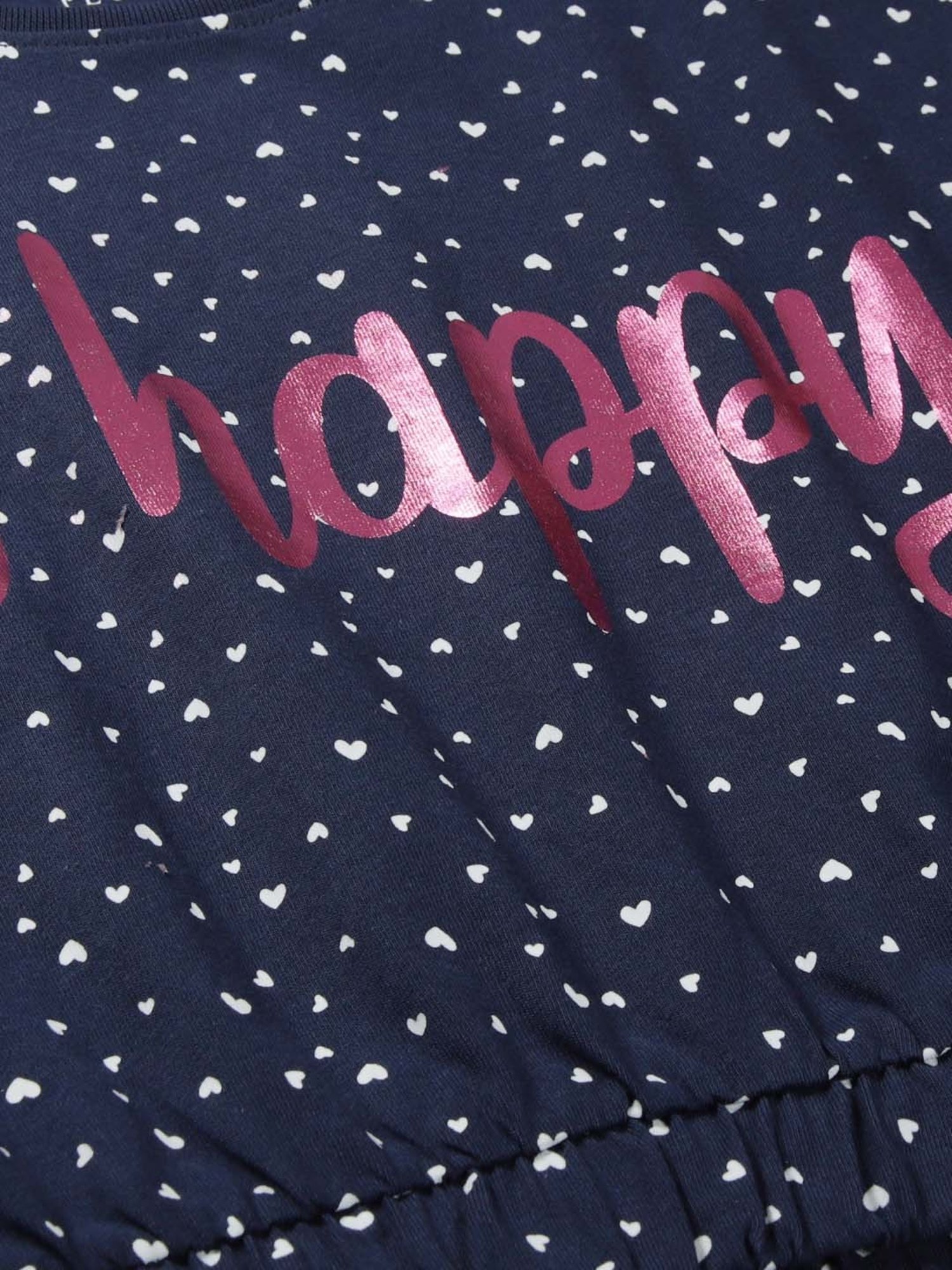 Plum Tree Kids White & Navy Cotton Printed Crop Top (Pack of 2)