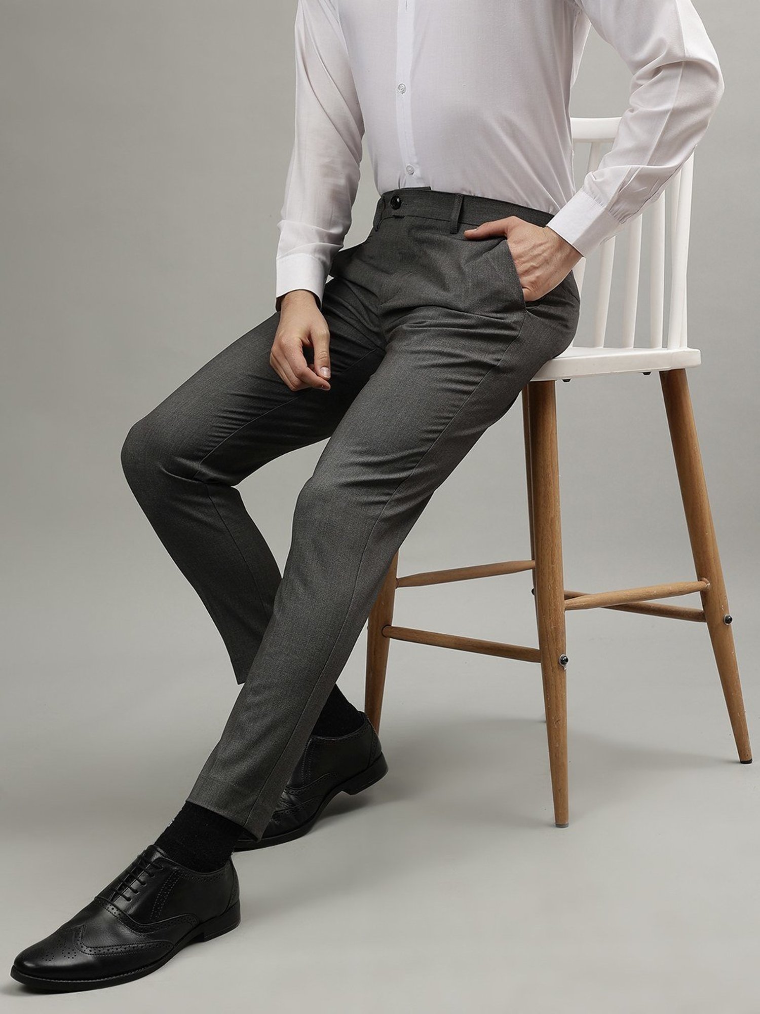 Lindbergh Grey Slim Fit Trousers