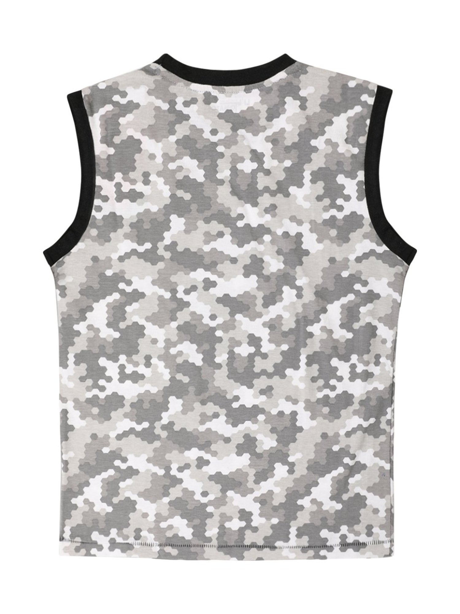 Li'l Tomatoes Boys Grey Cotton Printed T-Shirt & Mask