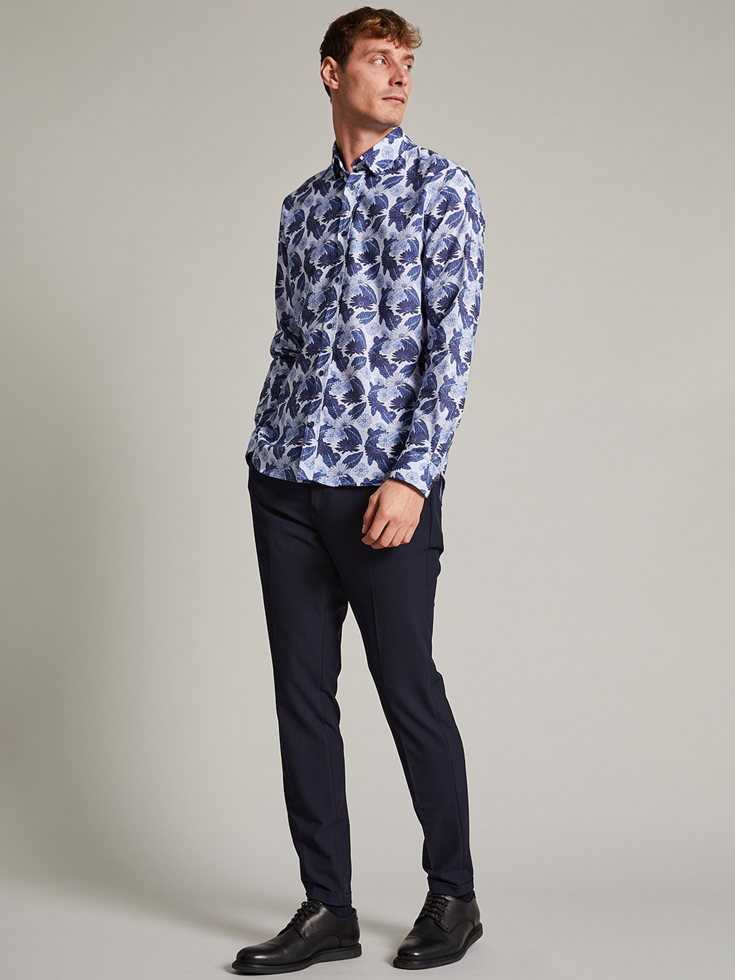 Matinique Blue Cotton Full Sleeves Shirt