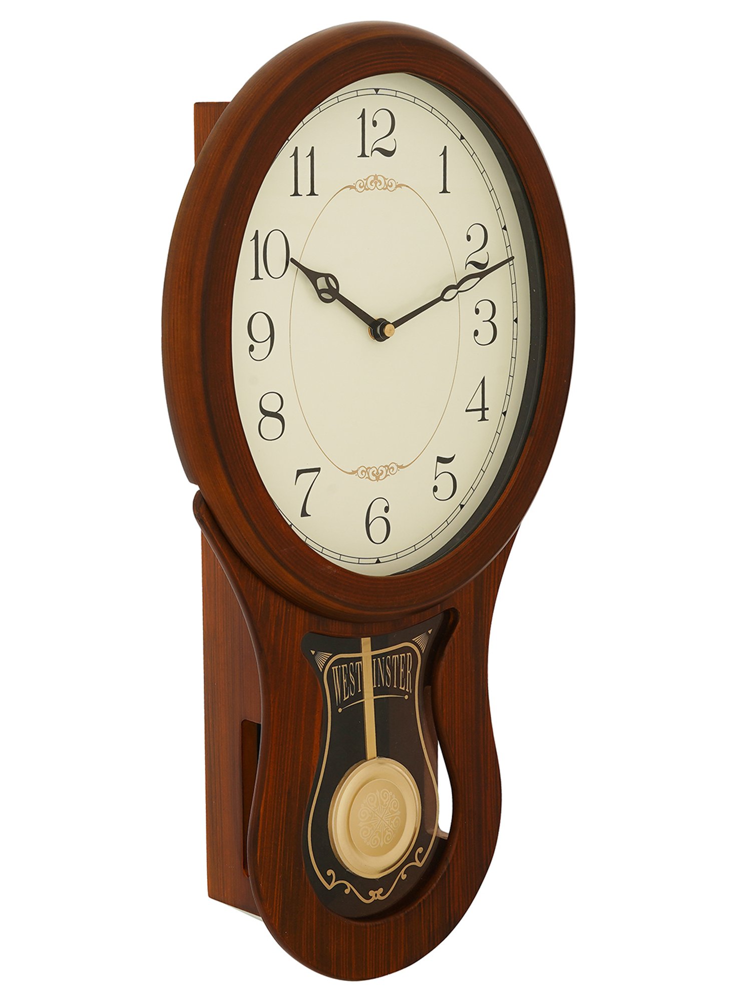 CHRONIKLE Vertical Brown Wood Wall Clock