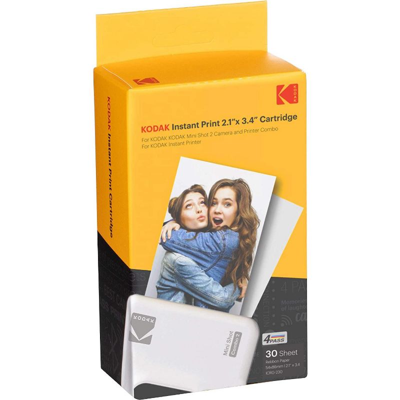 Kodak 4PASS 2.1"x3.4" Cartridge, All-in-One Paper and Color Ribbon Cartridge Refill | 60 Pack