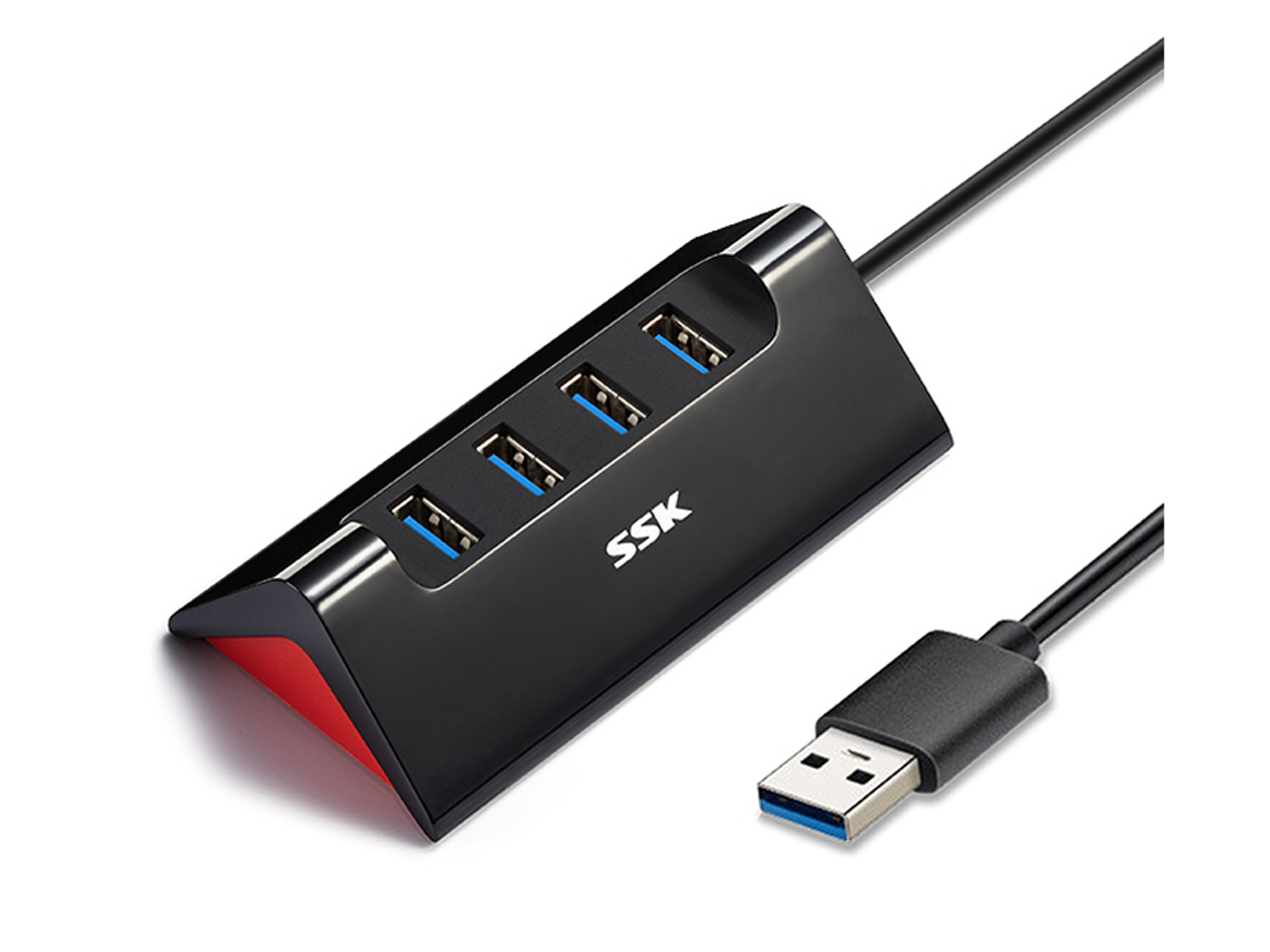 SSK 4 Port USB Hub,High Speed USB 3.0 Hub,Premium Laptop Docking Station Plug and Play Hot Swapping Support, Compatible with iMac,Macbook,thinkpad,Windows Desktop PC and other Laptop Computer