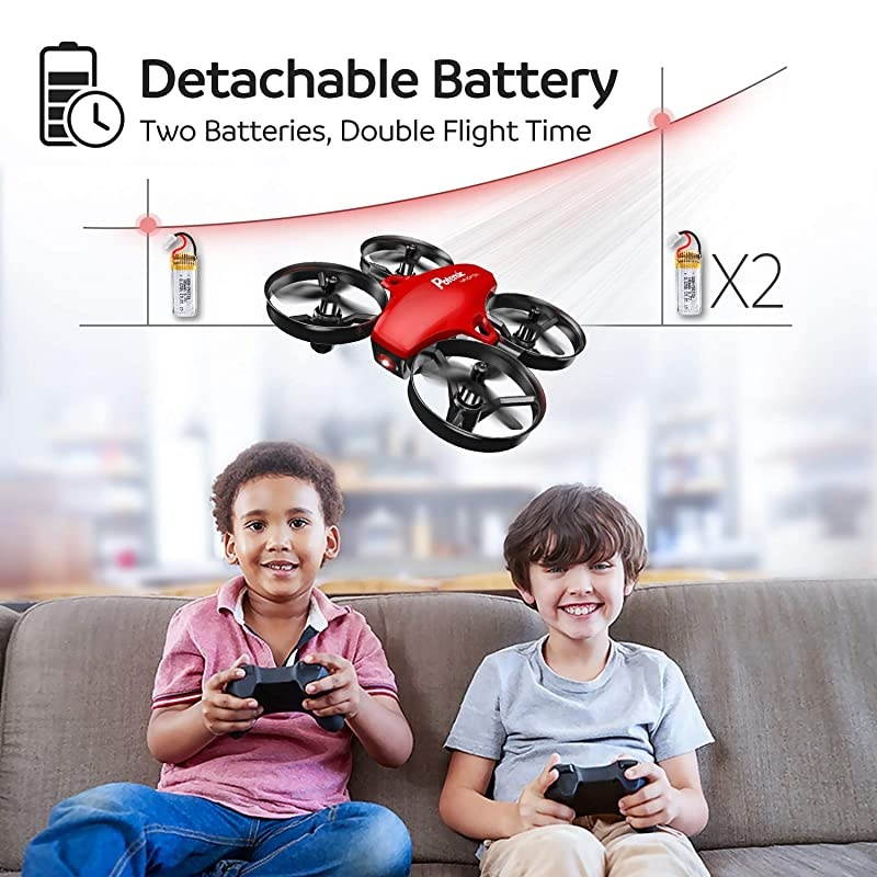 Mini Drone  Upgraded A20 RC Nano Quadcopter 24G 6 Axis Altitude Hold Headless Mode Safe and Stable Flight Extra Batteries and Remote Control Aircraft Mini Drone for Beginners amp Kids Red