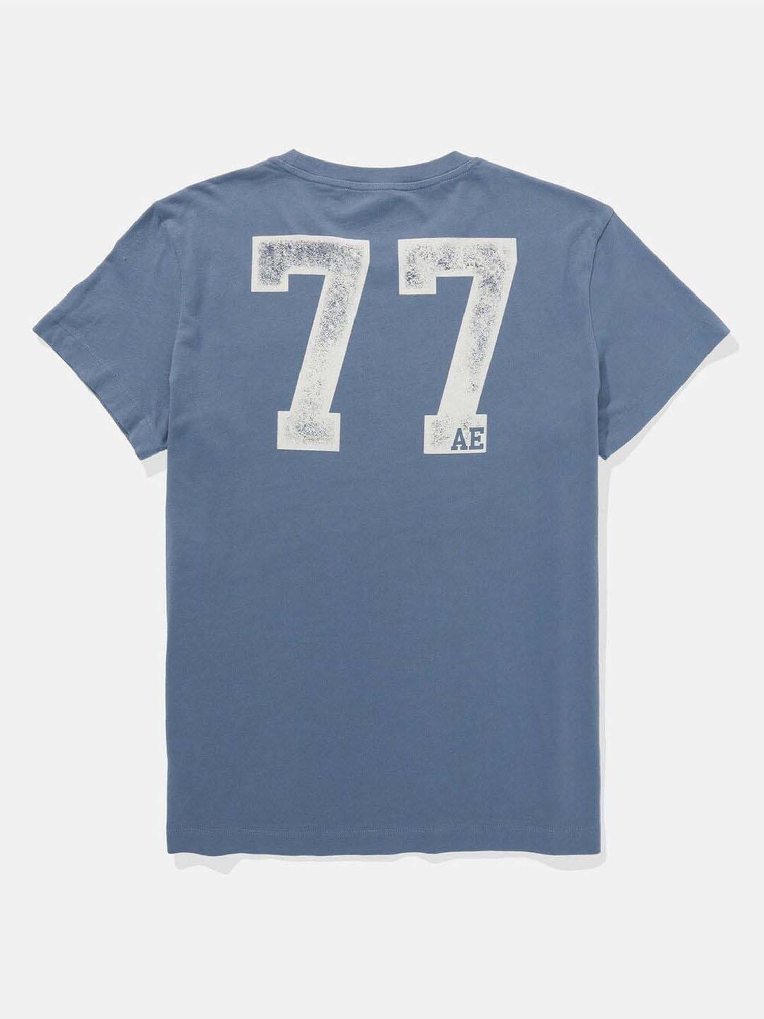 American Eagle Outfitters Blue Cotton Printed T-Shirt