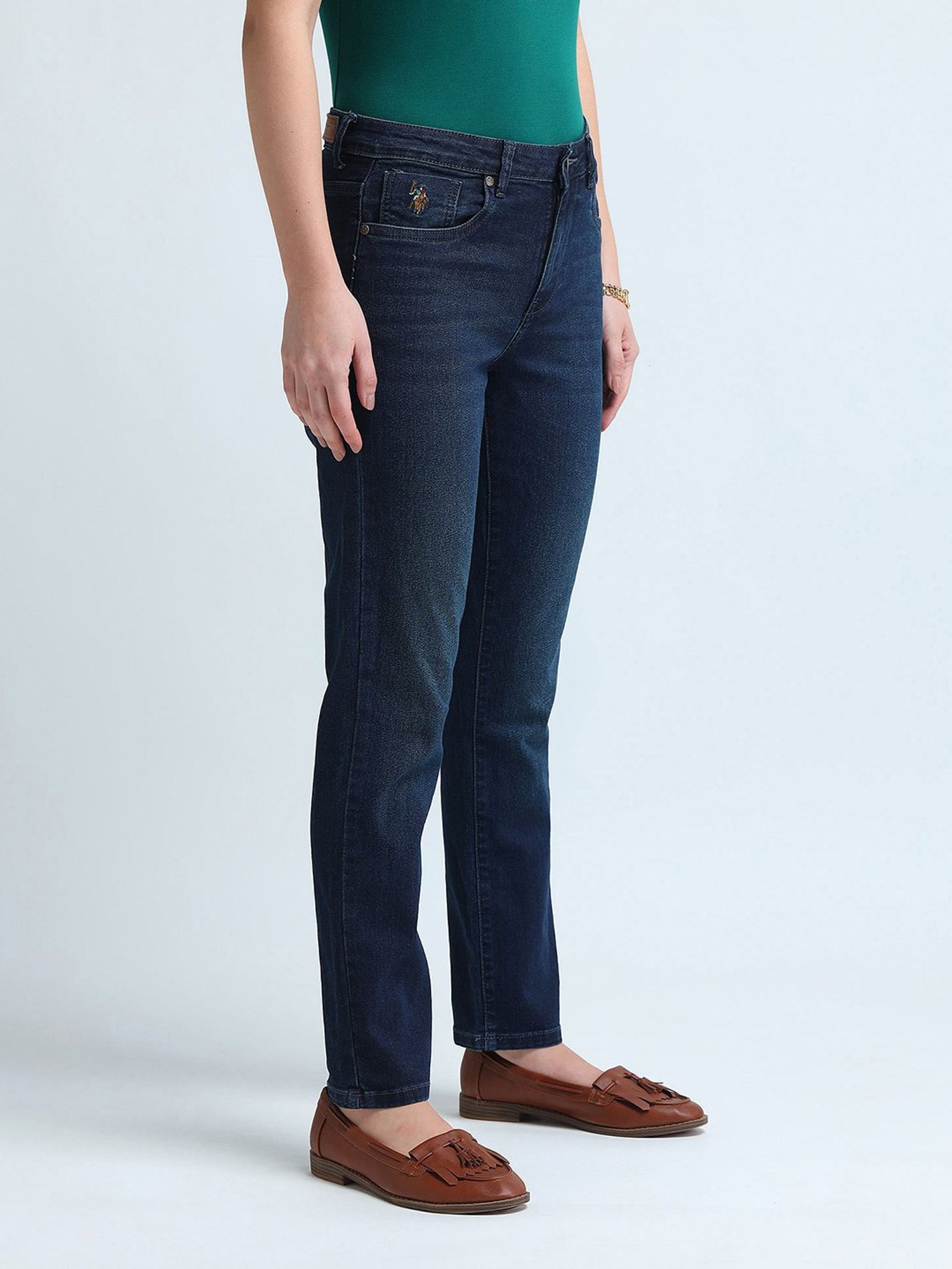 U.S. Polo Assn. Blue Slim Fit Mid Rise Jeans