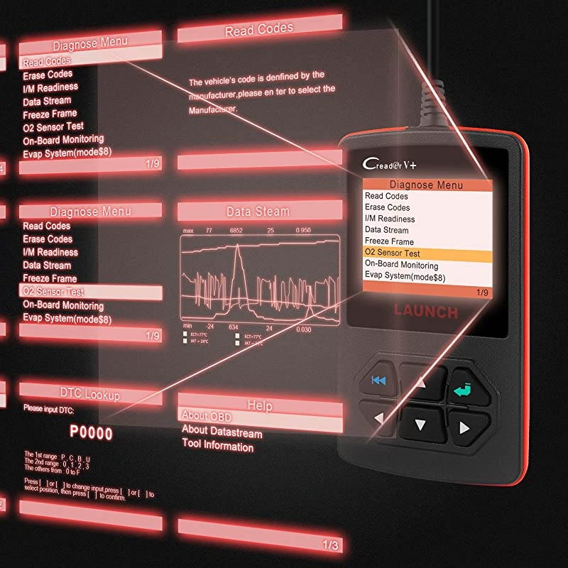 X431 OBD2 Scanner Creader V Plus Car Code Reader Diagnostic OBDII Leak Detection Tool