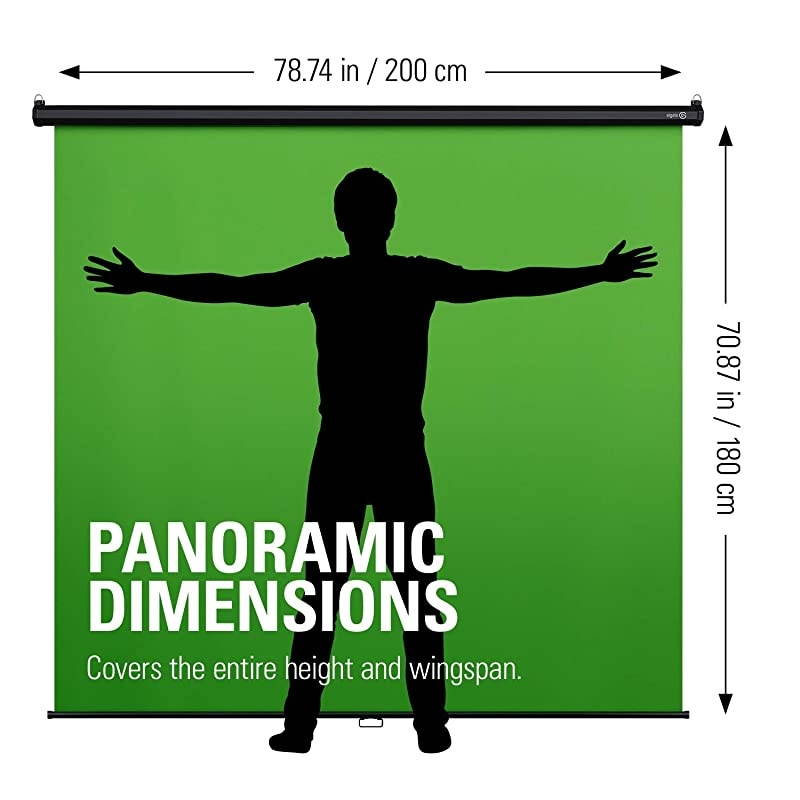 Green Screen MT - Mountable Chroma Key Panel for Background Removal, Auto-locking and Self-Rewinding, Wrinkle-Resistant Chroma-Green Fabric, Robust Metal Casing