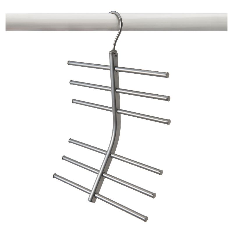 Lynk Hanging Tiered Scarf Holder - Closet Hanger - Organizer Rack - Platinum