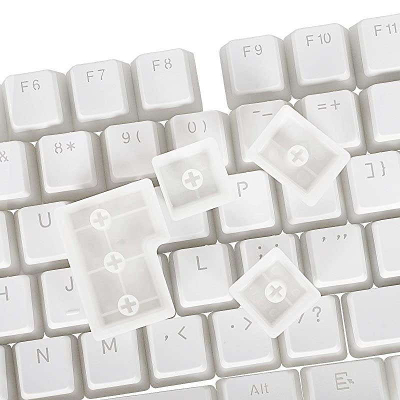 112 Double Shot PBT Pudding Keycap Set OEM Profile ANSI ISO Layout Backlit Keycaps with Translucent Layer for DIY MX Switches 606187 TKL104 RGB Mechanical Gaming Keyboard White
