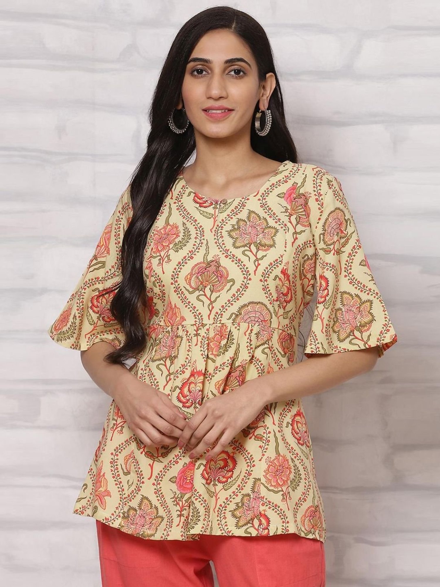 Rangriti Yellow Printed Top
