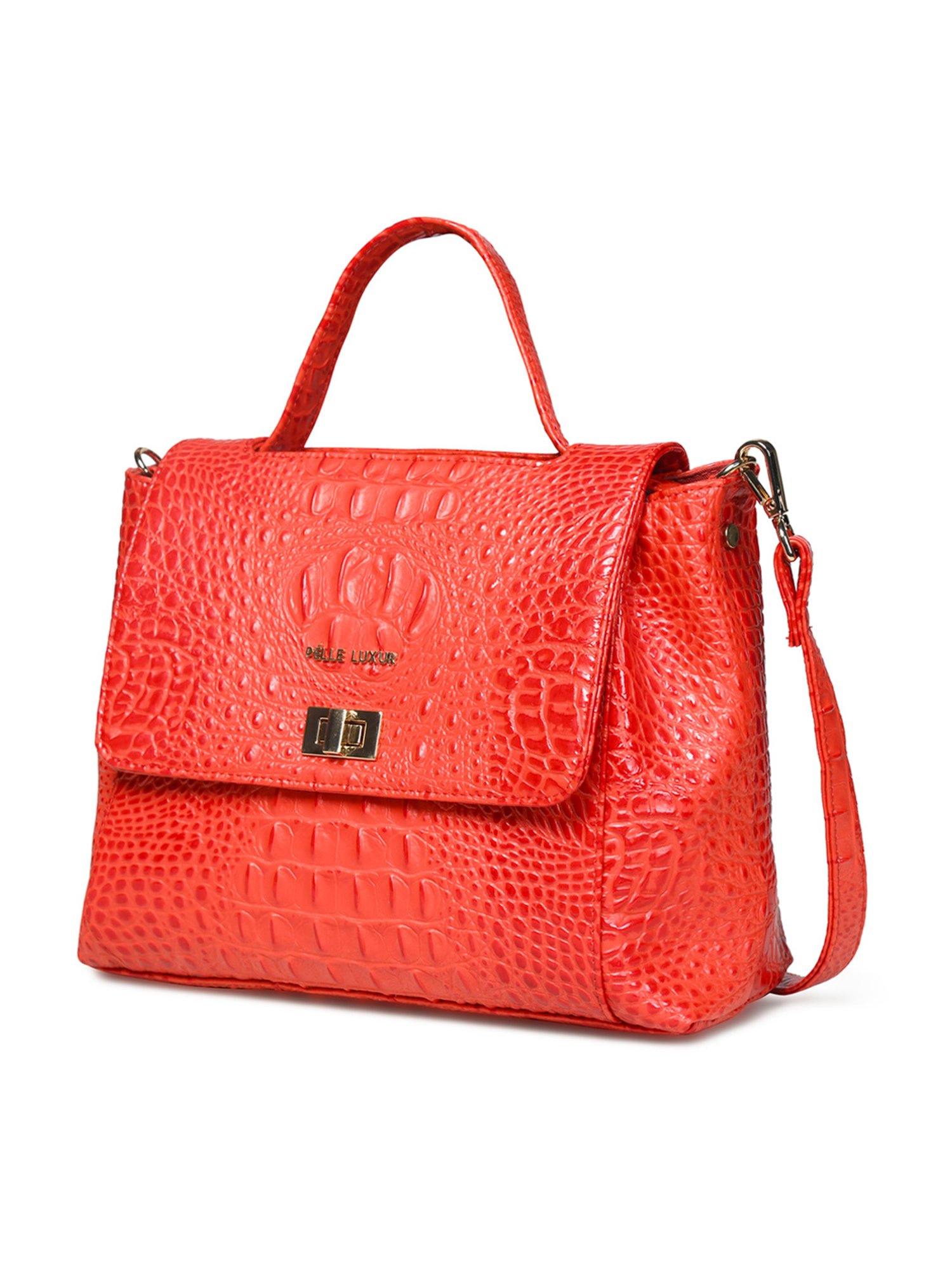 PELLE LUXUR Dark Pink Animal Effect Medium Cross Body Bag