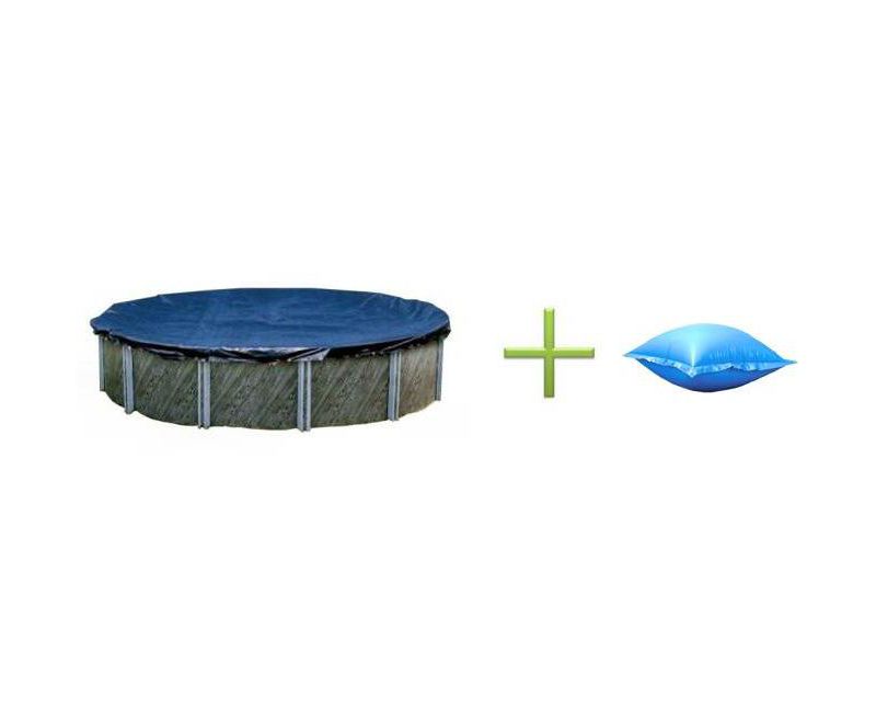 Swimline 18' Round Above Ground Swimming Pool Cover + 4'x8' Closing Air Pillow