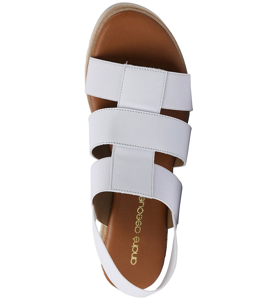 Andre Assous Prish Leather Platform Wedge Slingback Espadrille Sandals