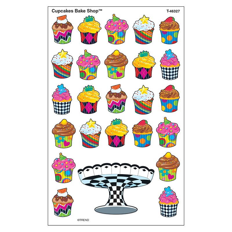 Trend Enterprises Inc. T-46327 Cupcakes Bake Shop Supershapes Stickers Large