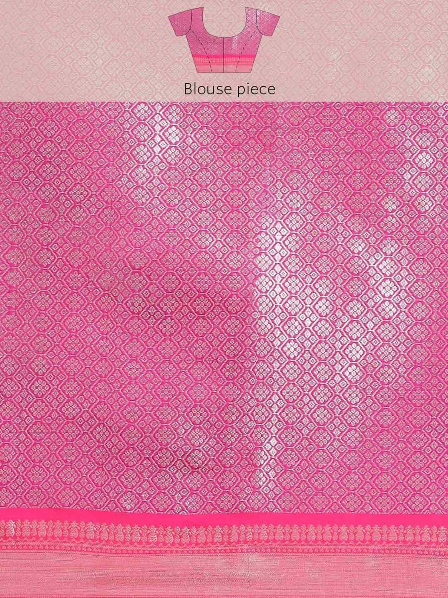 Silk Land Navy & Pink Woven Saree With Unstitched Blouse