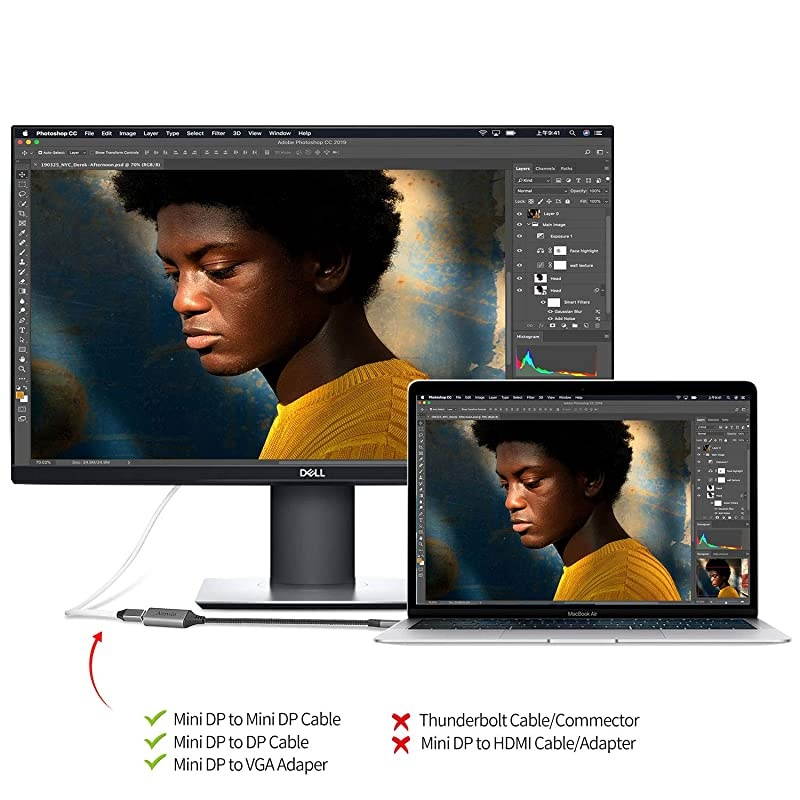 USB C to Mini Displayport 4K60Hz  USBCThunderbolt 3 to Mini Displayport Adapter for New MacBook New MacBook Air MacBook Pro 20162020 Galaxy S20 and More USB TypeC Devices