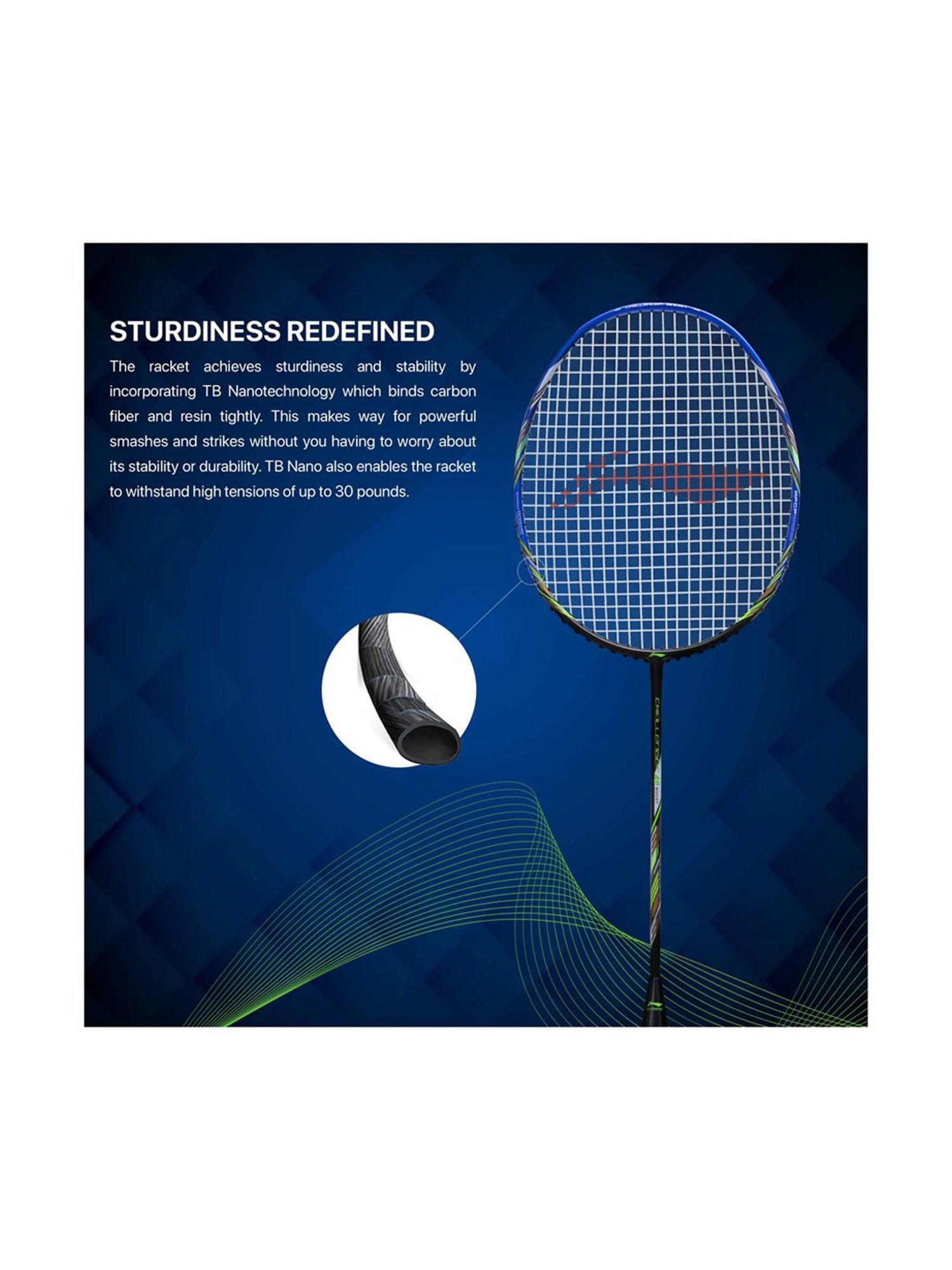 Li-Ning Challenger Boost Badminton Racket (Blue) Size - Medium