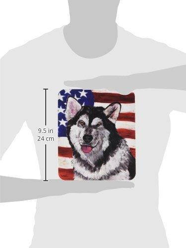 Caroline's Treasures Alaskan Malamute USA Patriotic American Flag Mouse Pad/Hot Pad/Trivet (SC9497MP)
