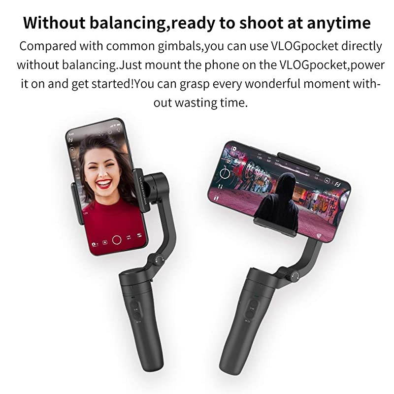 Official VLOG Pocket 3 Axis Smartphone Gimbal Handheld Stabilizer Vlog YouTube TIK Tok Live Video Fits iPhone SE 11 Pro XR X Android Smartphone Samsung Note 9 S10+ Huawei P40 P30 P20 Pro