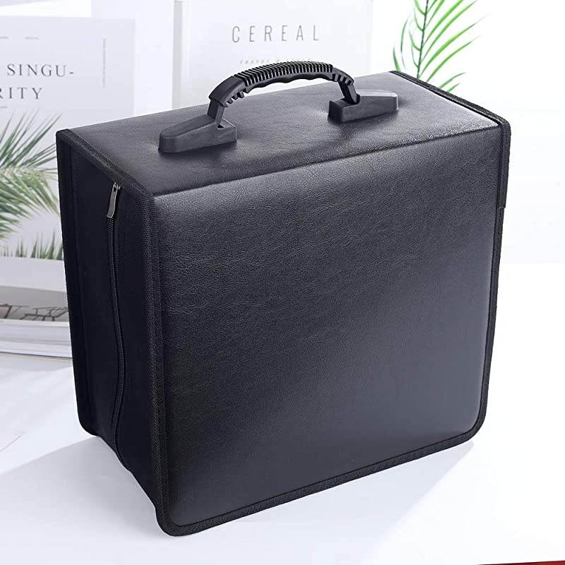 400 Capacity CDDVD Case Wallet VCD Storage Holder Booklet Album Box BinderPU Black