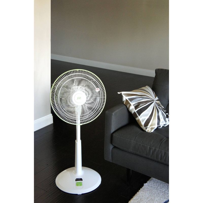 Sunpentown 14" DC Motor Energy Saving Stand Fan White