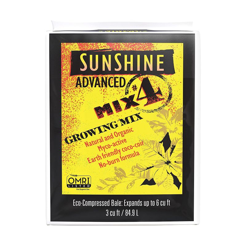 SunGro Horticulture SUGRADV3.0 Advanced Mix #4 Sunshine Organic Plant Growth Mix for Garden, Plant, and Root Growth, 3 Cubic Feet