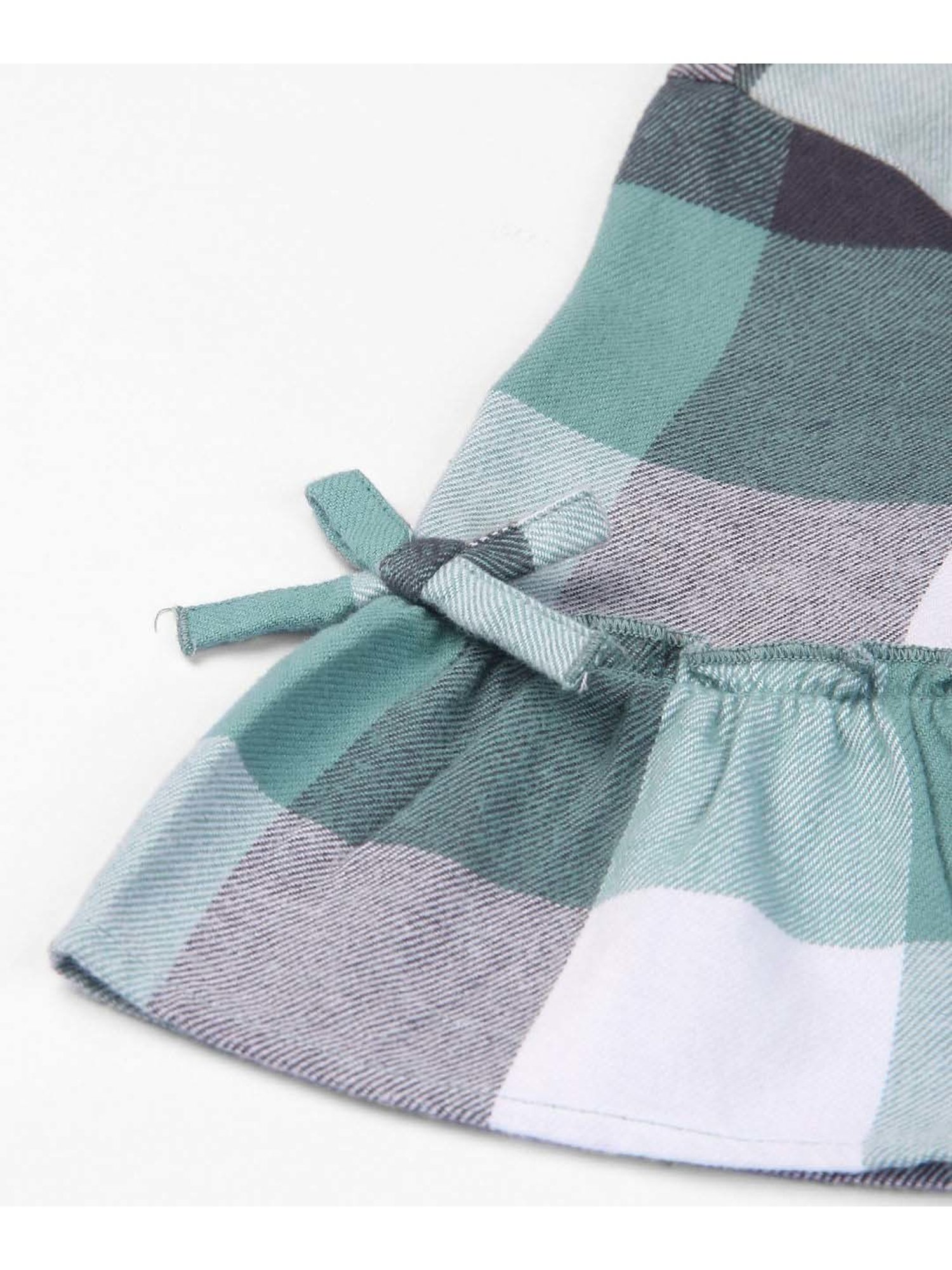 Beebay Kids Green & White Chequered Dress