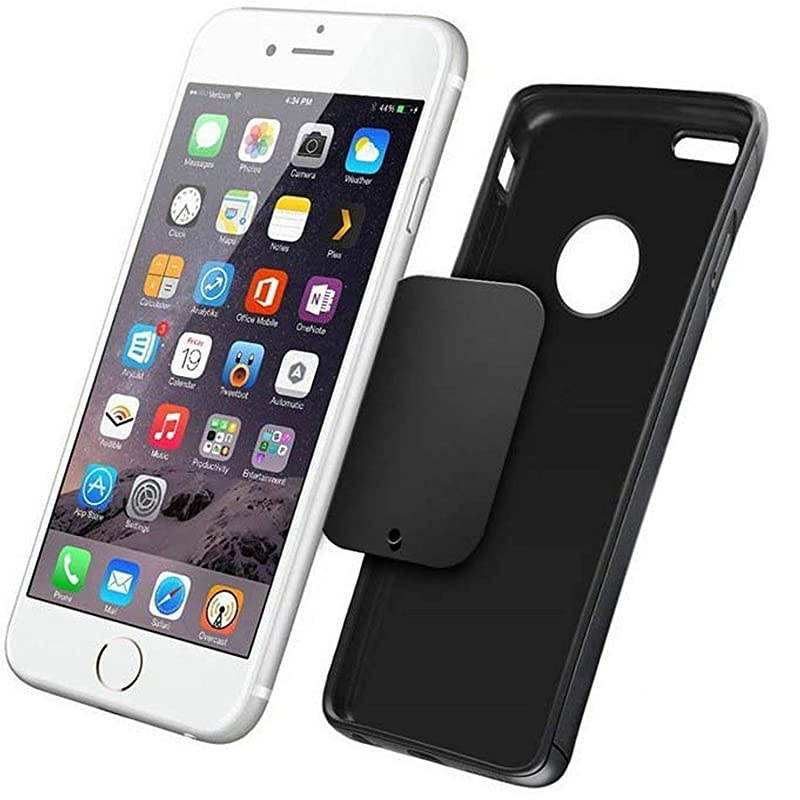 Metal Plates with 3M Adhesive for All Magnetic Car Mounts Cell Phone Tablet Holder CradleLess Air Vent Mount 6 Rectangular 6 Round Black