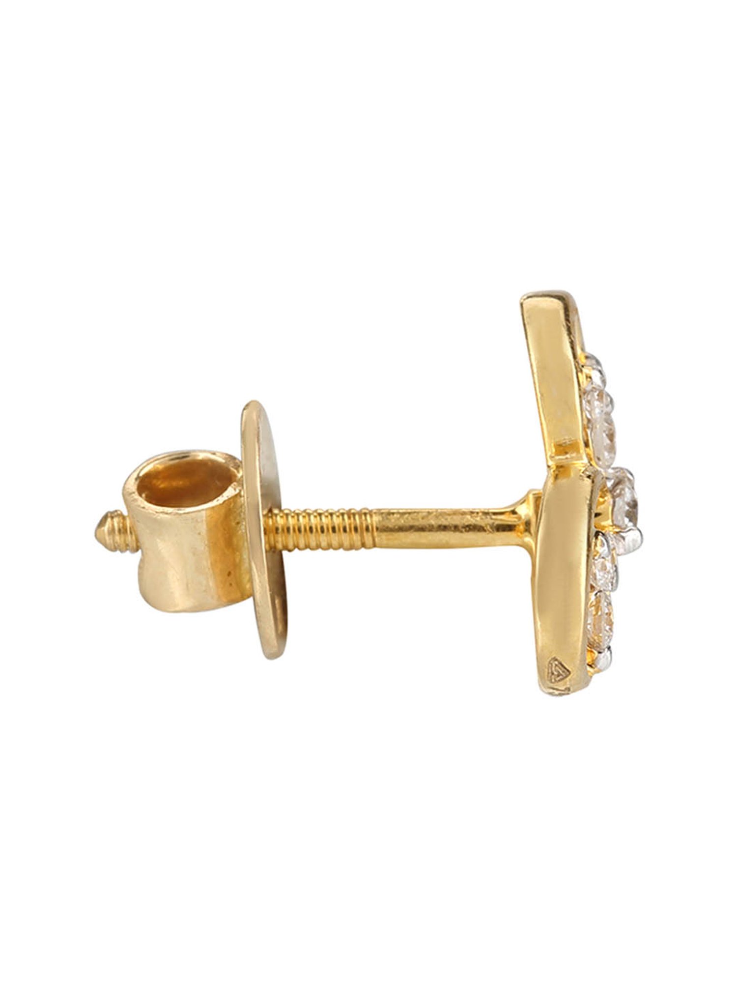 Waman Hari Pethe Jewellers 18k Gold & Diamond Earrings