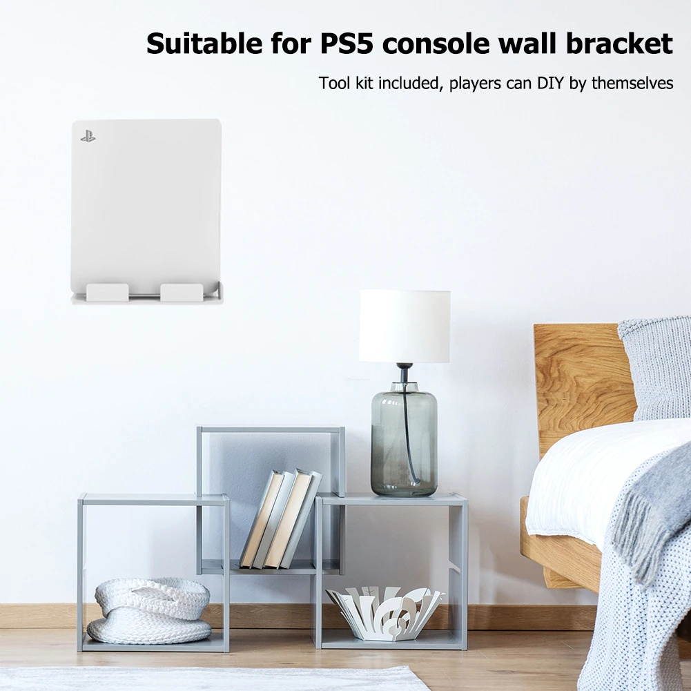 for PS5 Console Wall Mount Bracket Holder Stable Metal Wall Stand for Sony PlayStation 5 Storage Holder Accessories