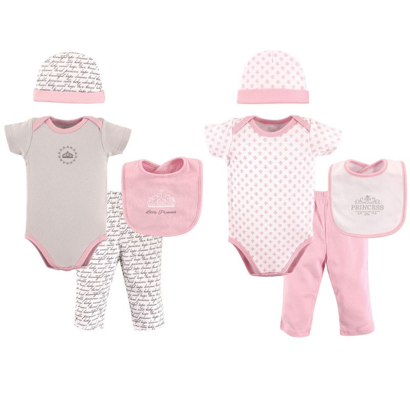 Hudson Baby Infant Girl Layette Boxed Giftset, Princess, 0-6 Months