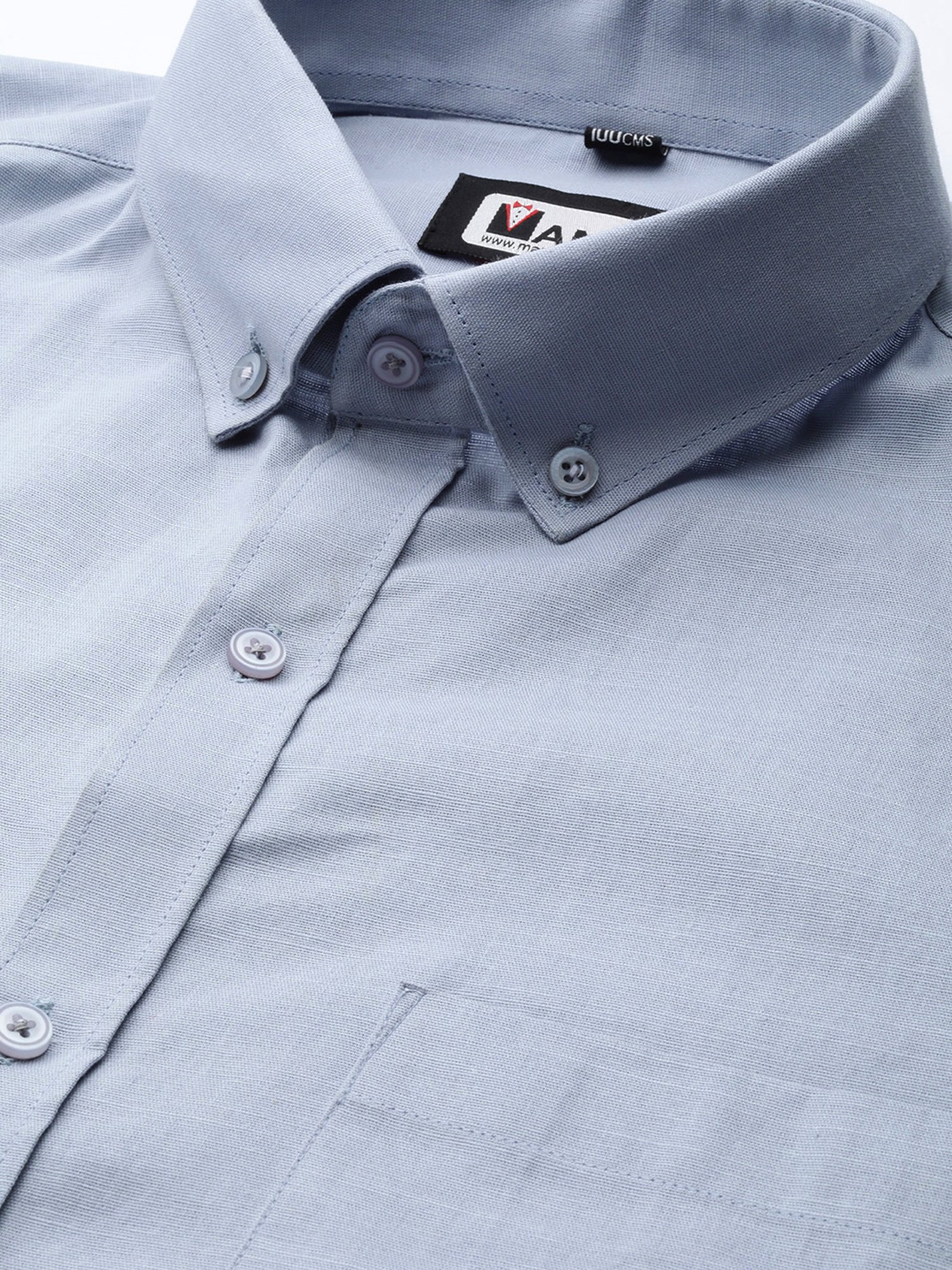 ManQ Light Blue Regular Fit Shirt