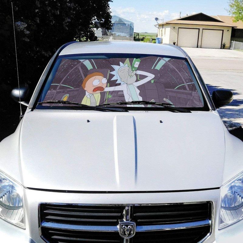 Just Funky Rick and Morty Space Cruiser Auto Sunshade | Rick And Morty Accessories