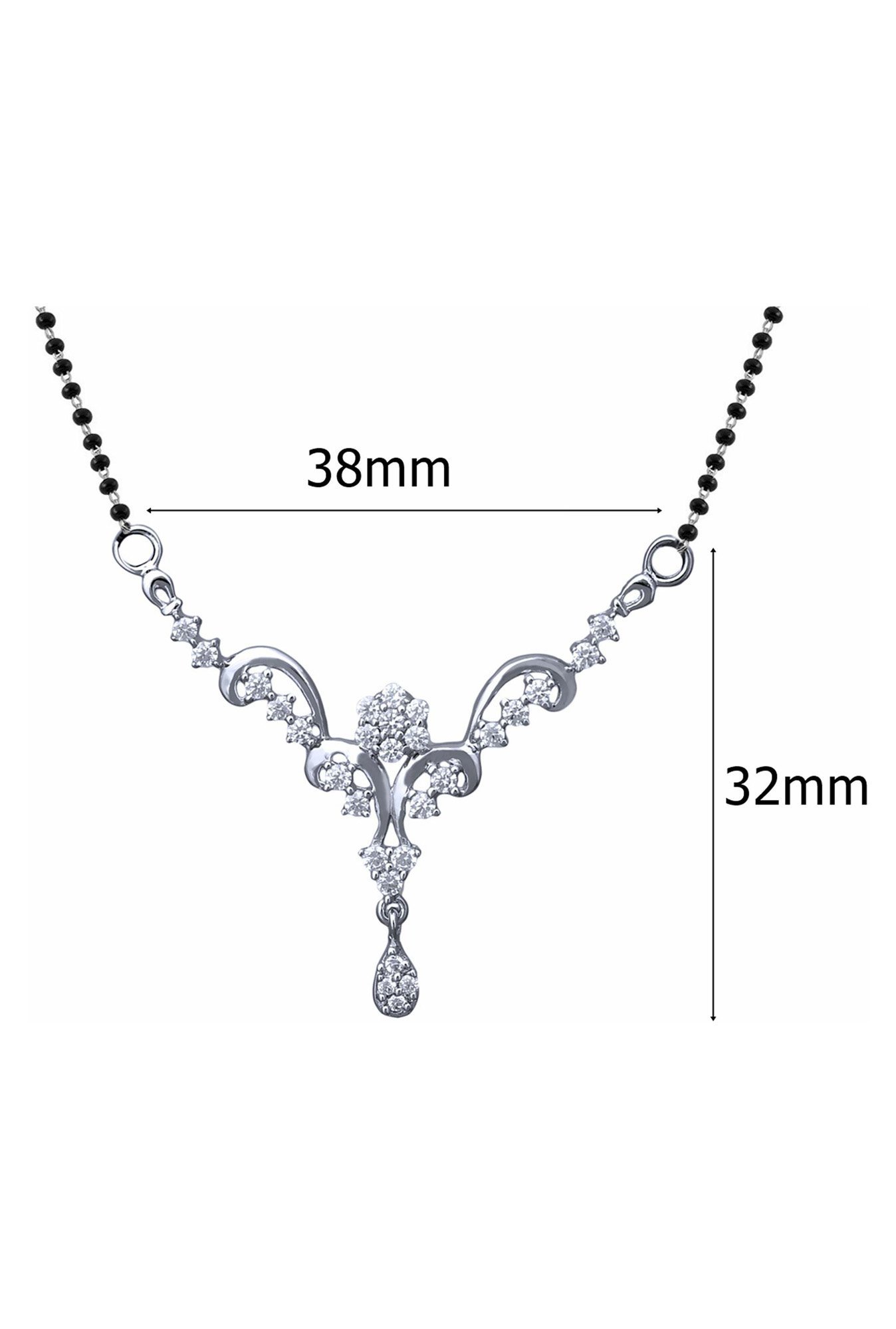 Clara White Sterling Silver Swarovski Zirconia Mangalsutra