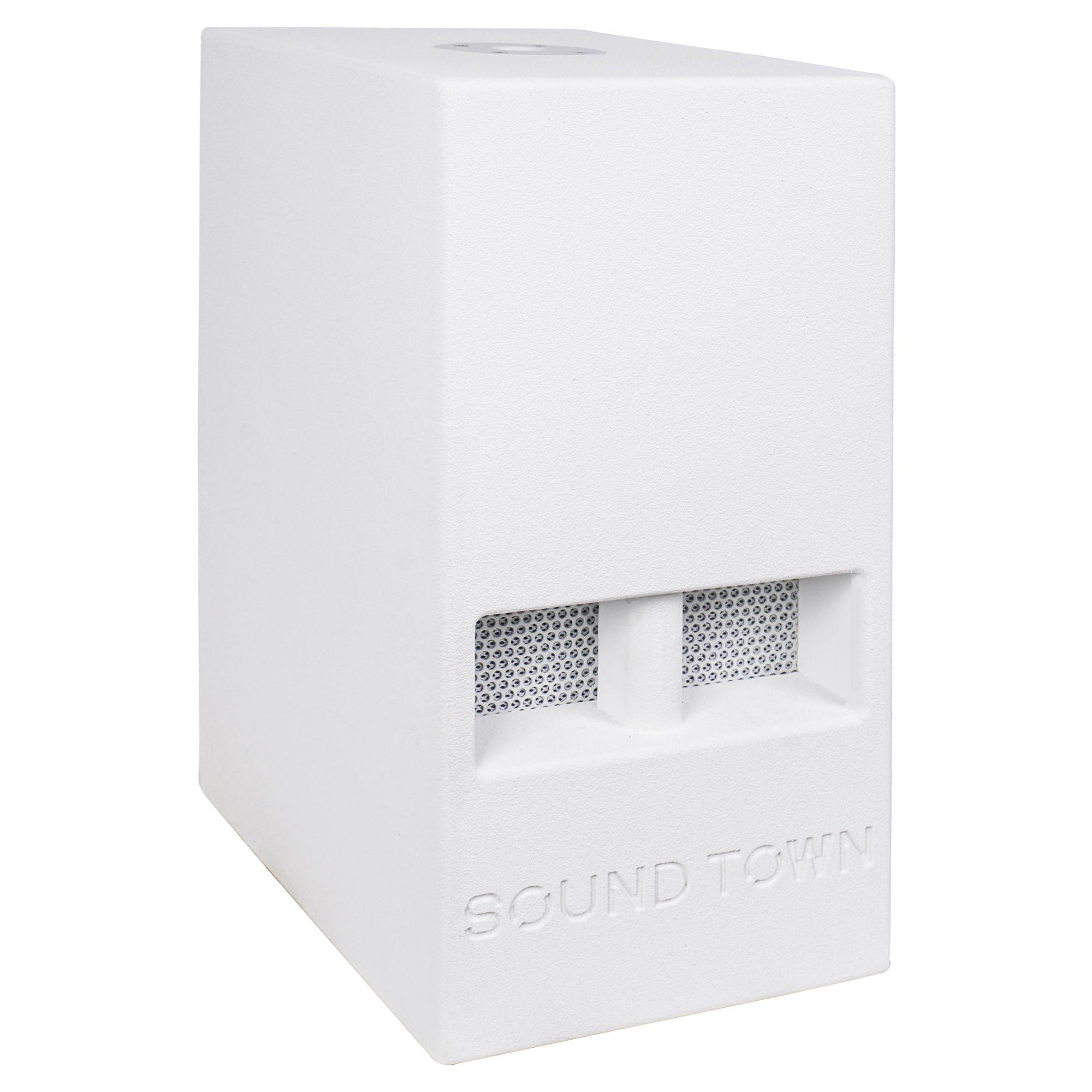 Sound Town 2-Pack 10" 1400 Watts Powered PA DJ Subwoofers with Folded Horn Design, White (CARME-110SWPW-PAIR)