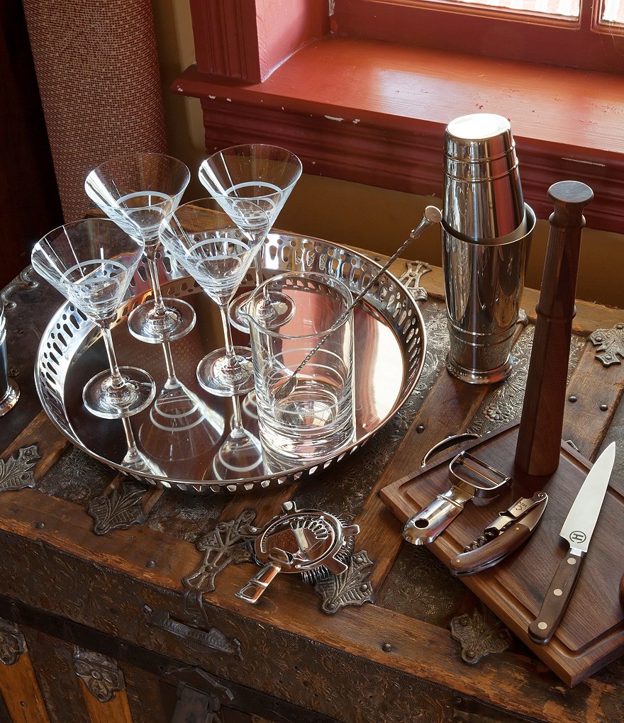 Southern Living Modern Stainless Steel Hammered Cocktail Shaker