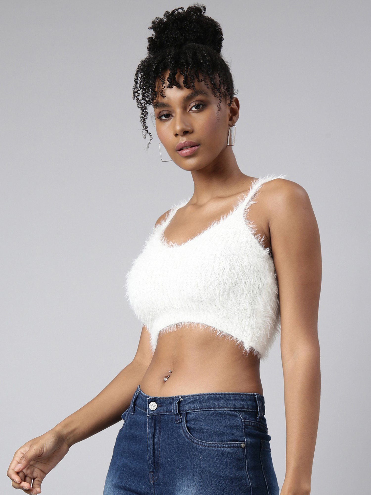 SHOWOFF White Regular Fit Cardigan