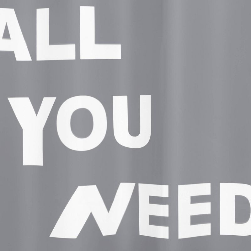 Glow in the Dark Love Peva Shower Curtain Dark Gray - Allure Home Creations